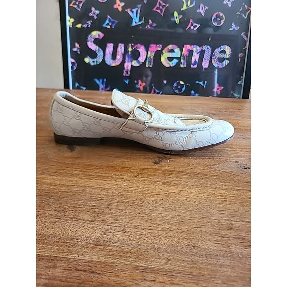 GUCCI TOM FORD GG MEN\'S SUPER RARE FIND WHITE LOAFERS SHOE SIZE 9.5 main image 6